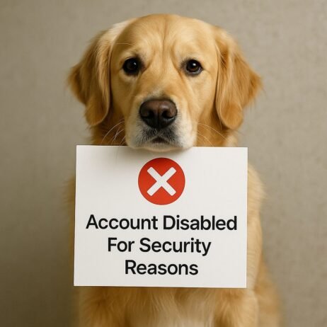 dog holding a sign