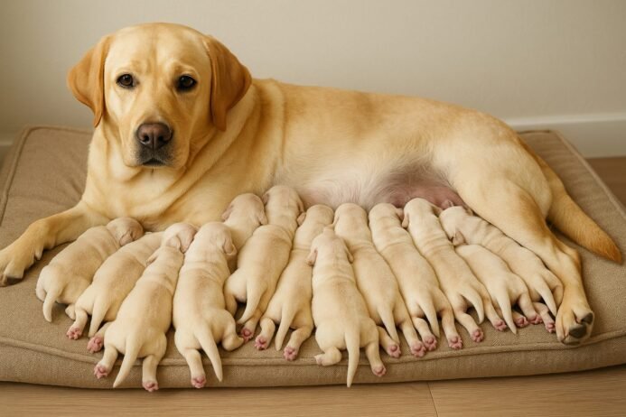 Pet Sitters Deliver Surprise Litter of 14 Puppies